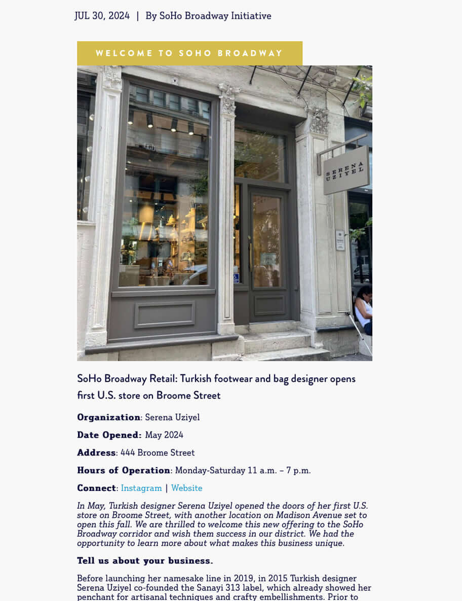 SoHo Broadway Girişimi'nde Broome Mağaza Açılışı etkinlikleri