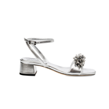 Crystal Silver Kısa Topuklu Sandalet
