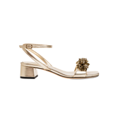 Crystal Gold Kısa Topuklu Sandalet