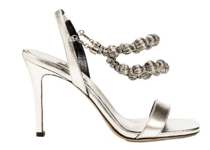Silver Lyra 90MM Slingback Sandal
