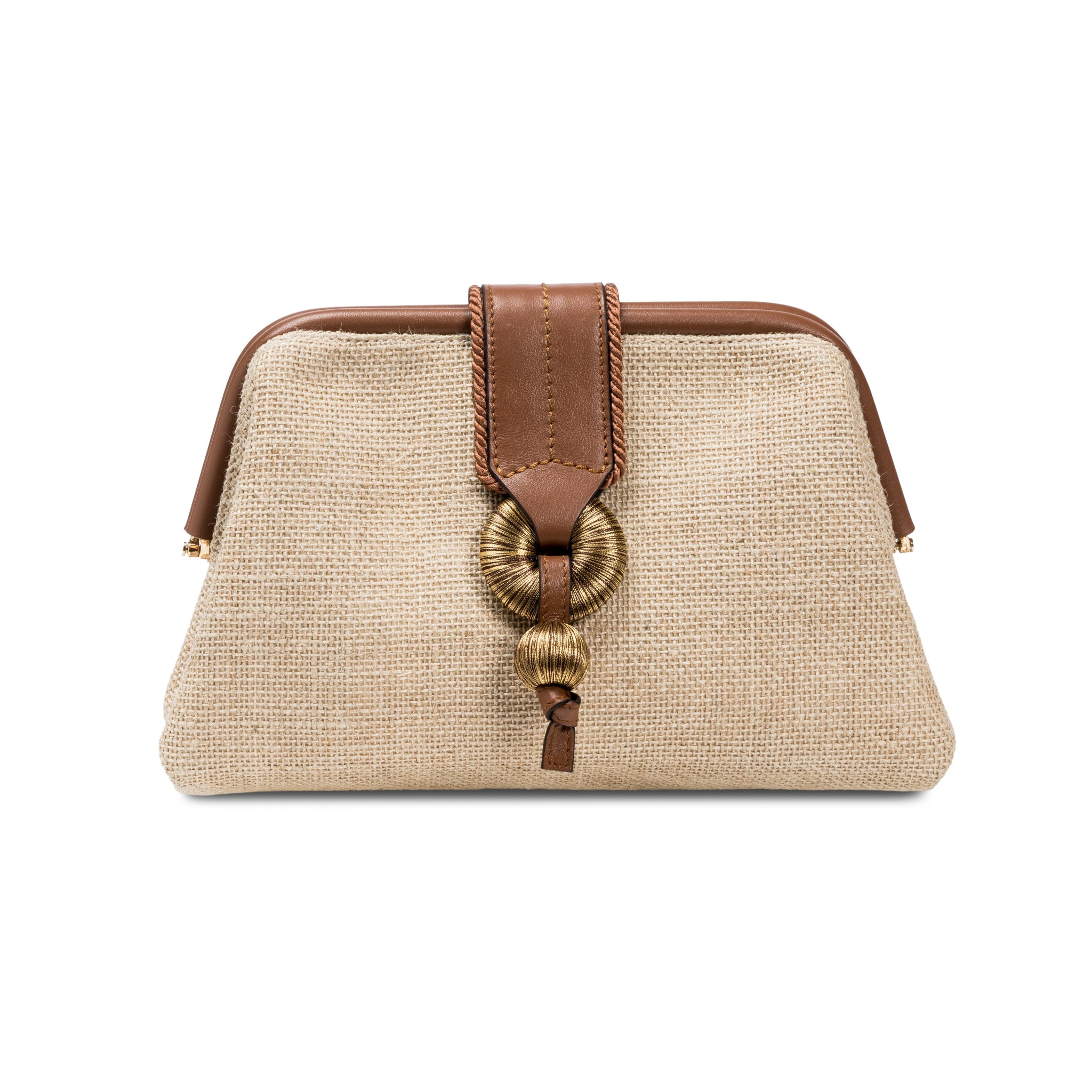 Boho Chic Naturel Keten El Çantası