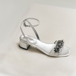 Crystal Silver Kısa Topuklu Sandalet