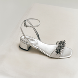 Crystal Silver Kısa Topuklu Sandalet