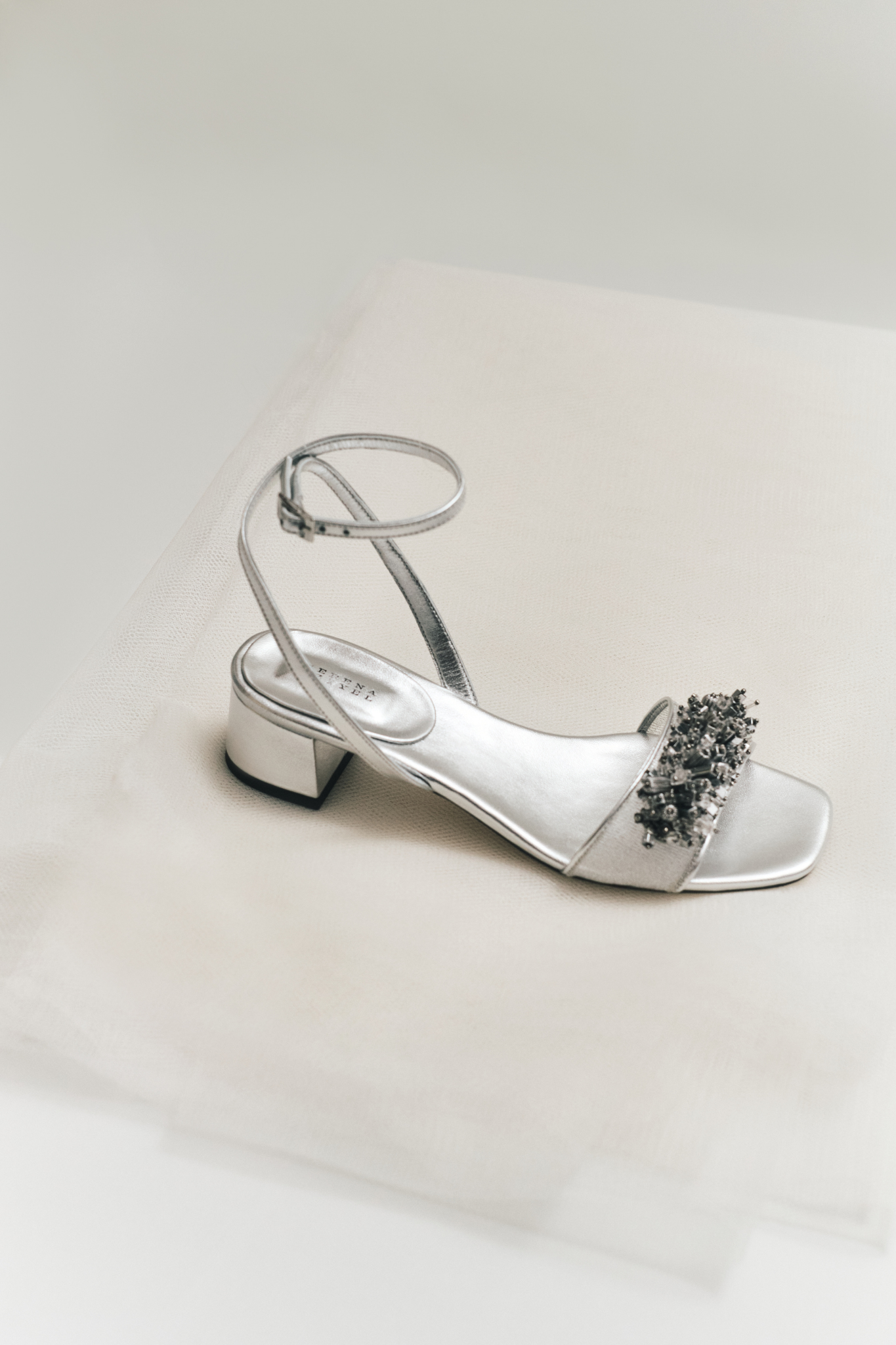 Crystal Silver Kısa Topuklu Sandalet