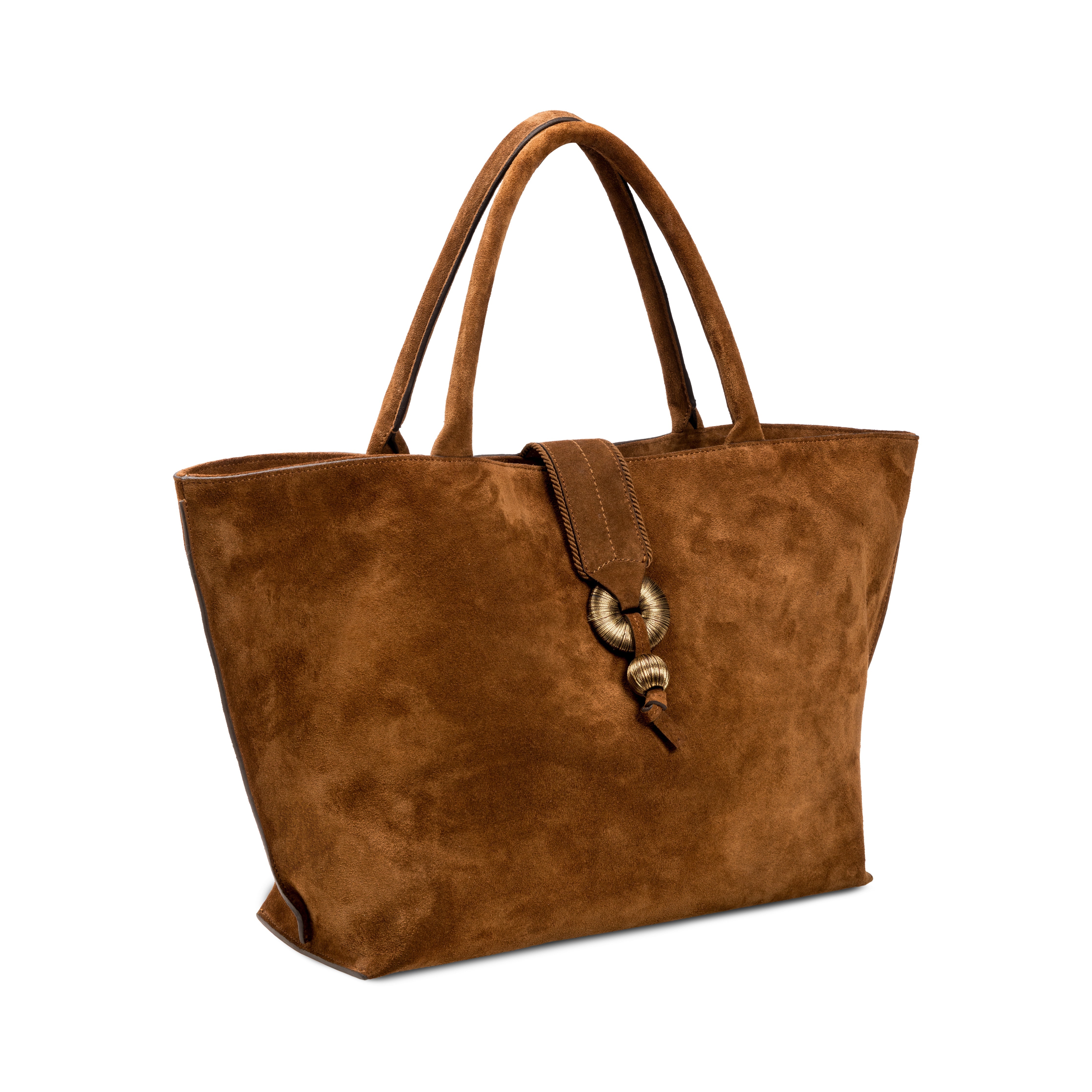 Boho Chic Kahverengi Süet Alışveriş Çantası