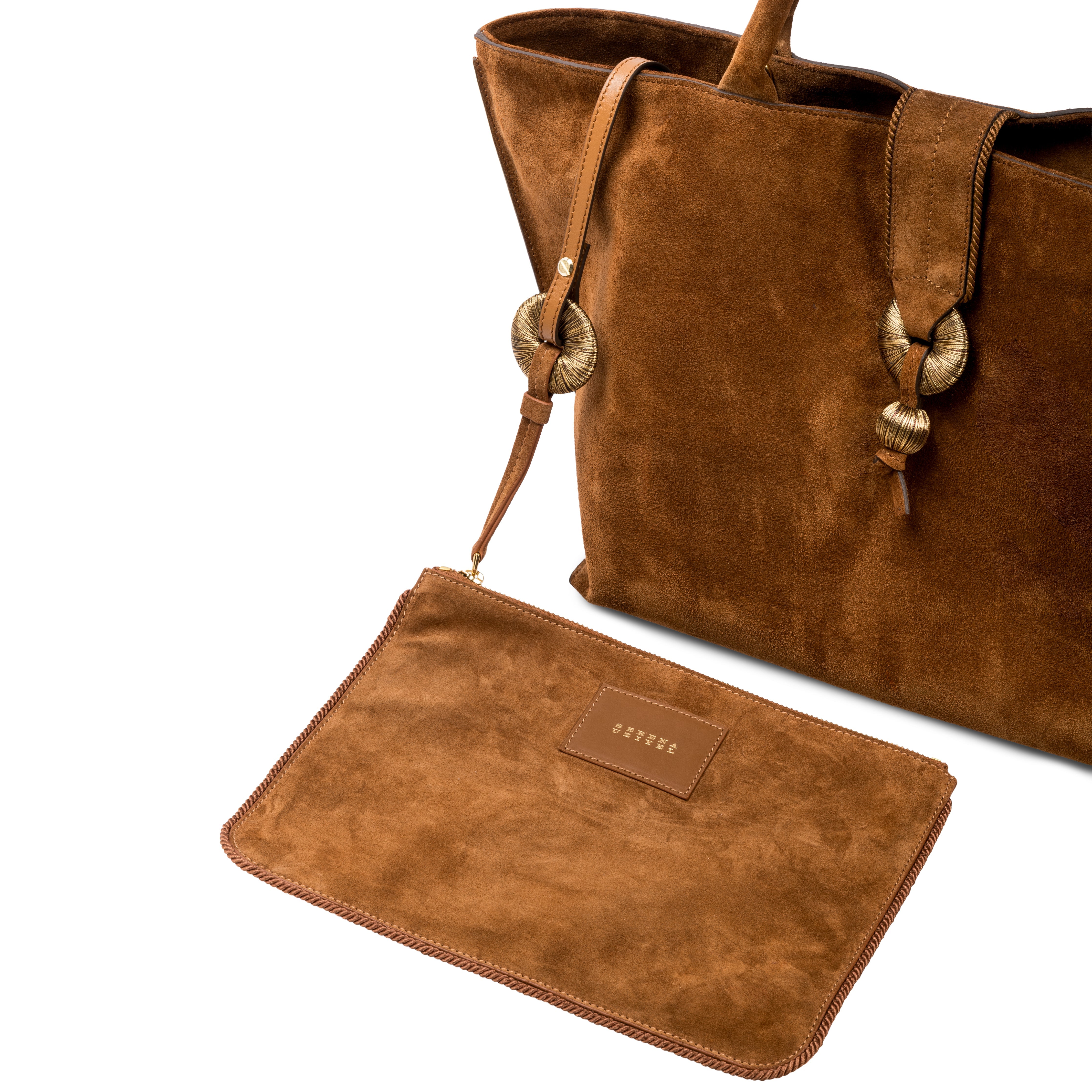 Boho Chic Kahverengi Süet Alışveriş Çantası