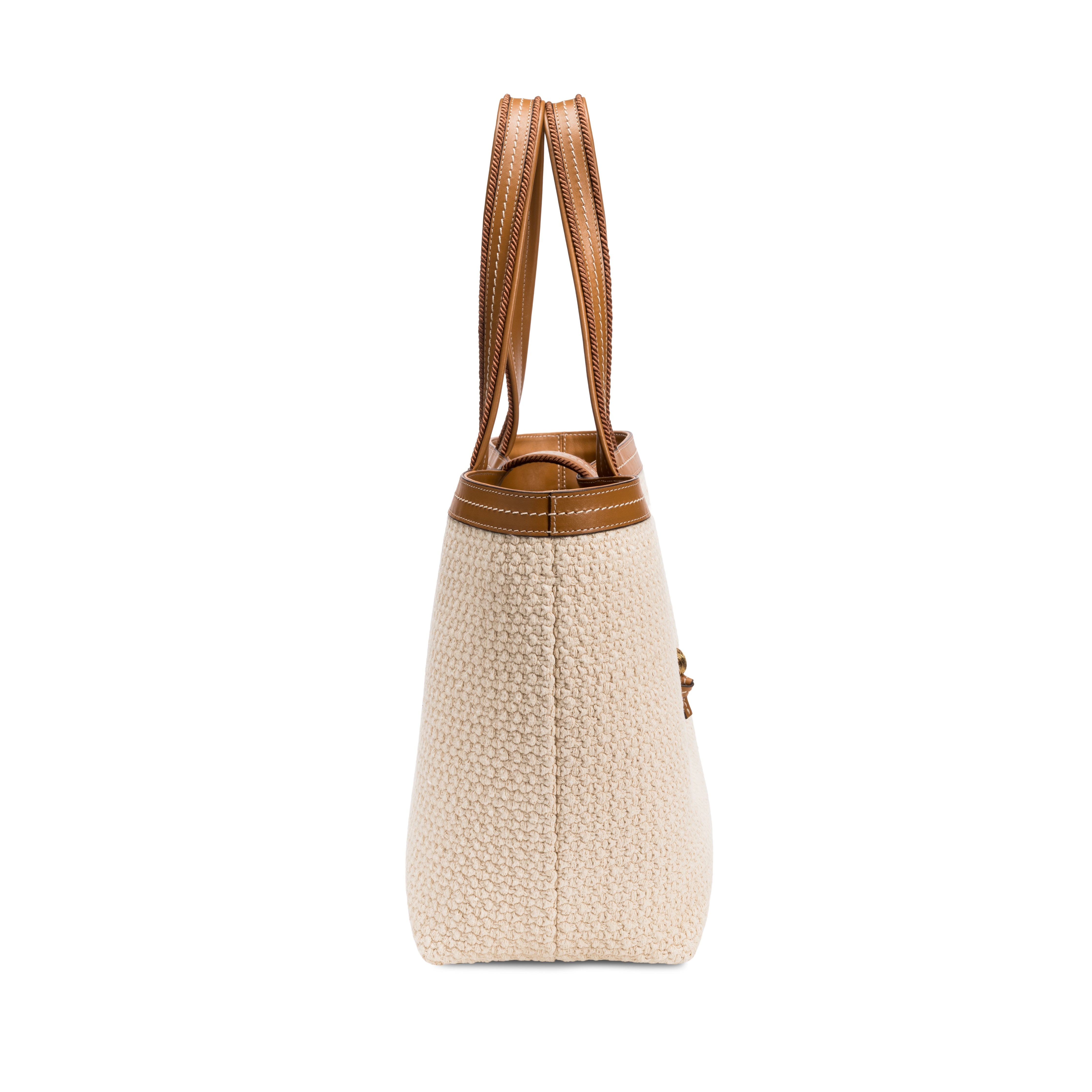 Boho Chic Beyaz Ve Kahverengi Alışveriş Çantası