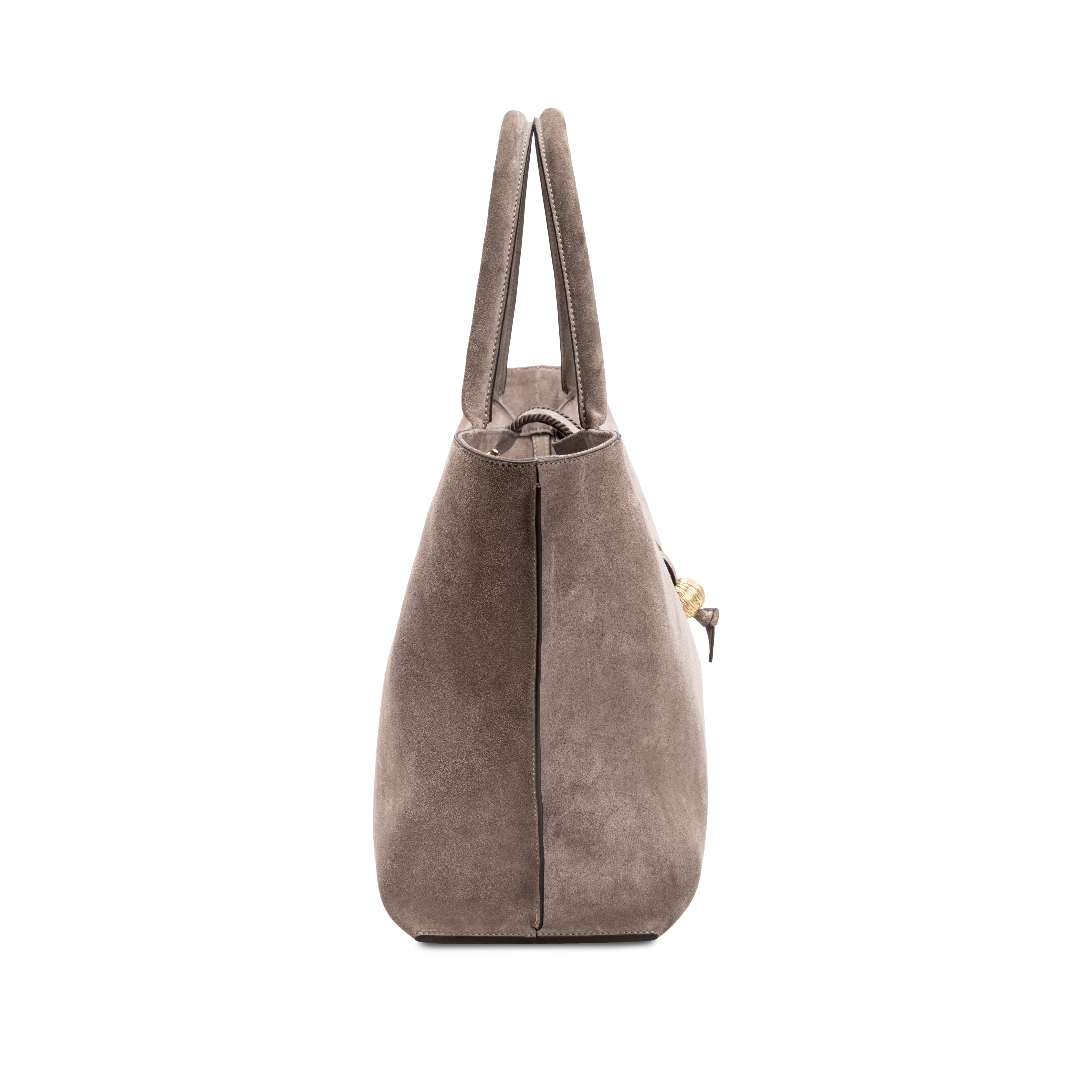 Boho Chic Gri Süet Alışveriş Çantası