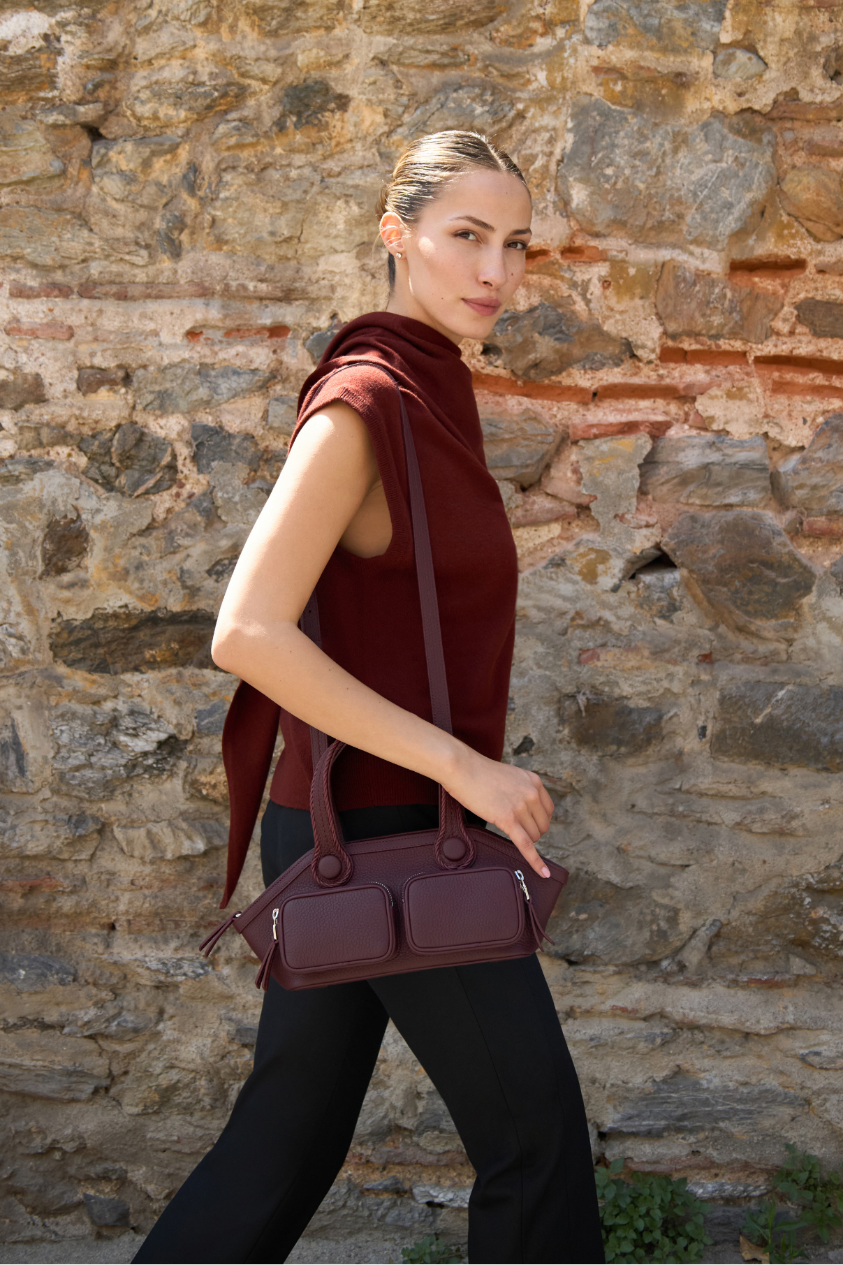 Hedera Bordo Küçük El Çantası