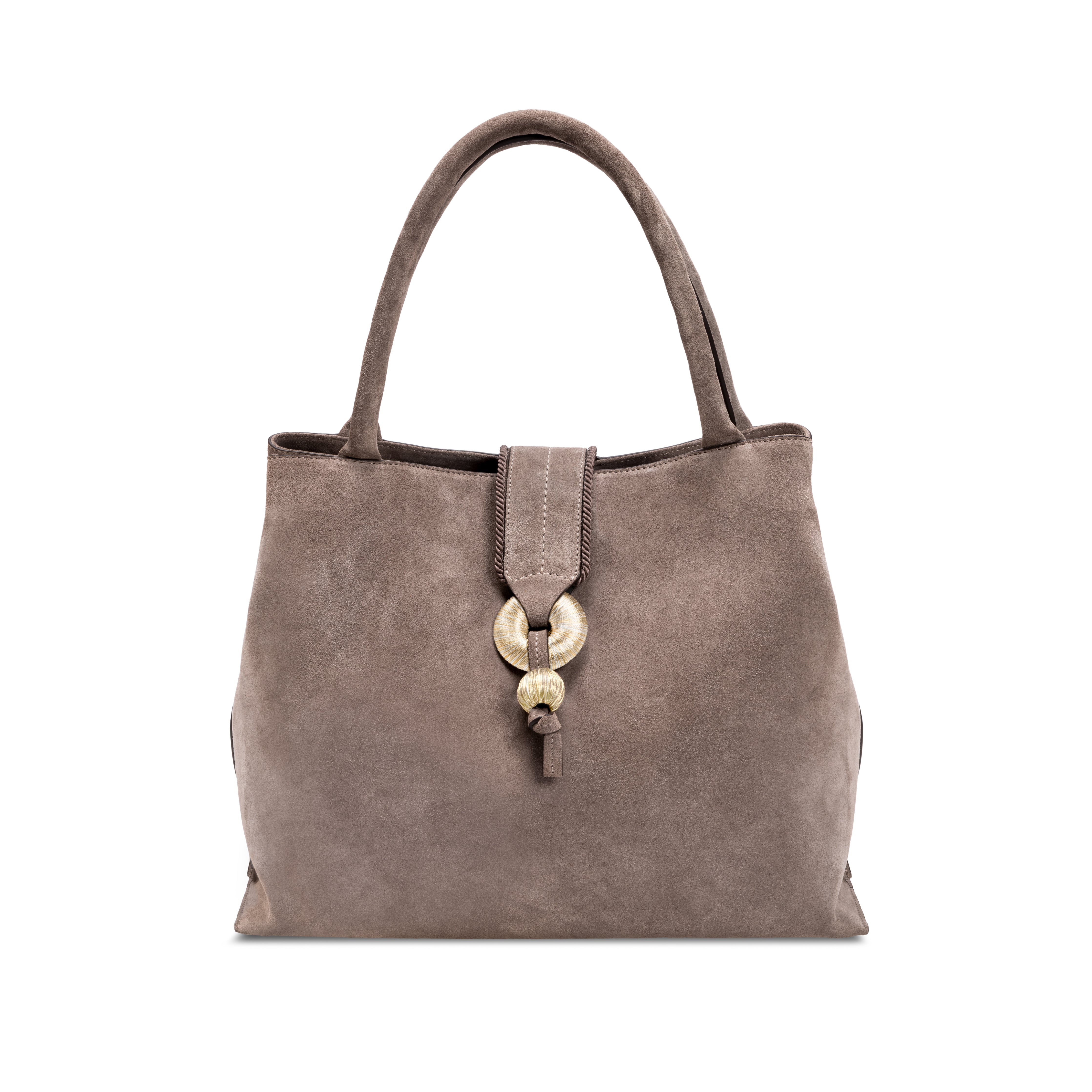 Boho Chic Gri Süet Alışveriş Çantası