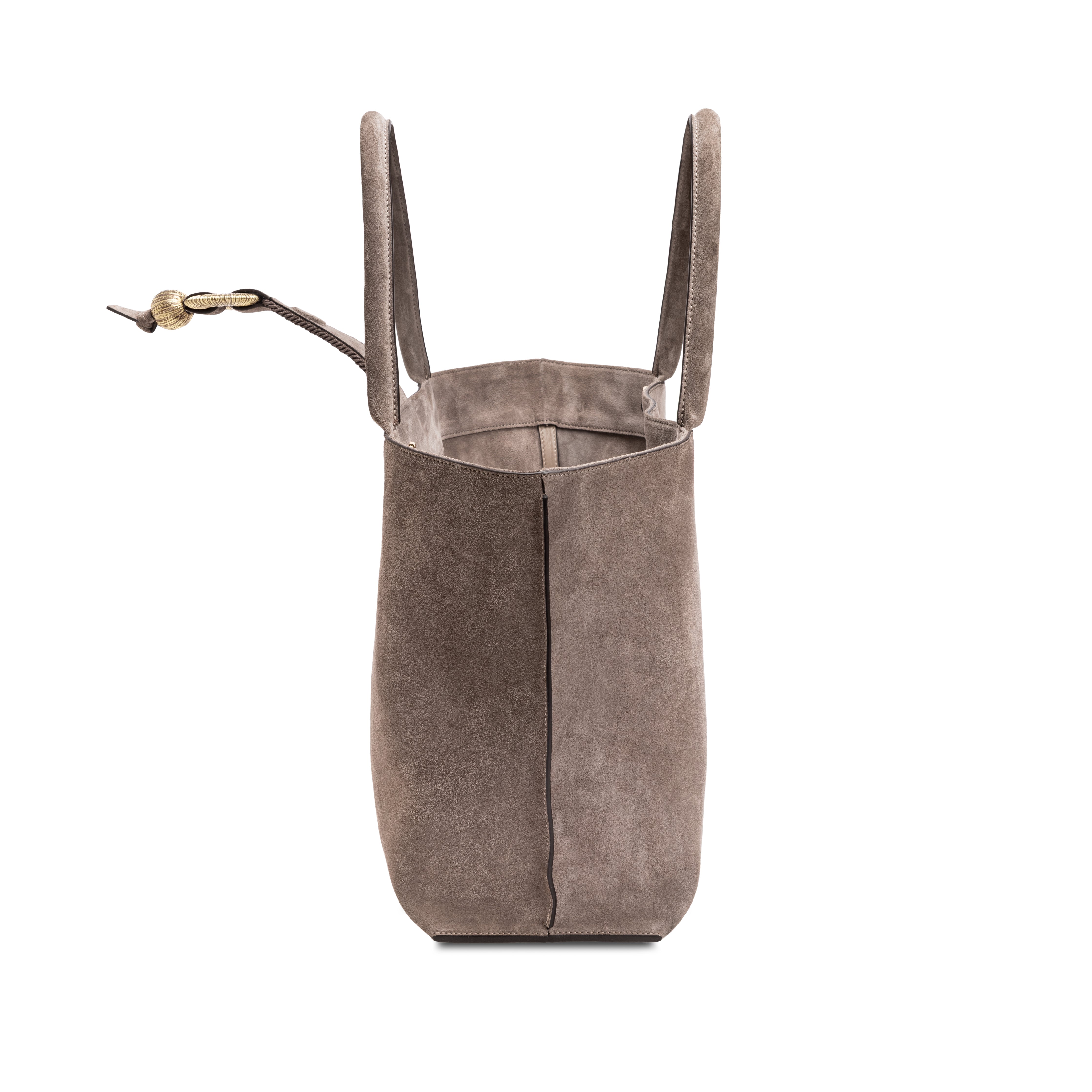 Boho Chic Gri Süet Alışveriş Çantası