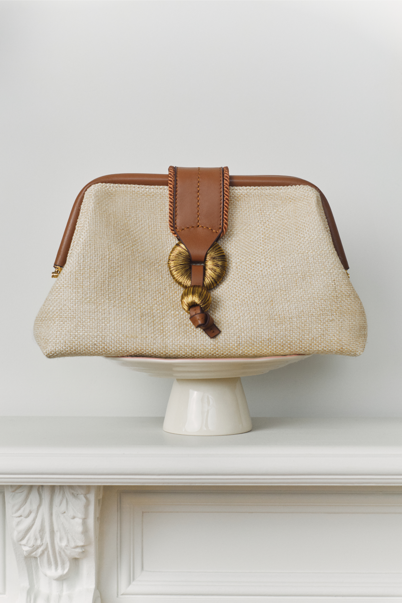 Boho Chic Naturel Keten El Çantası
