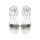Crystal Silver Kısa Topuklu Sandalet