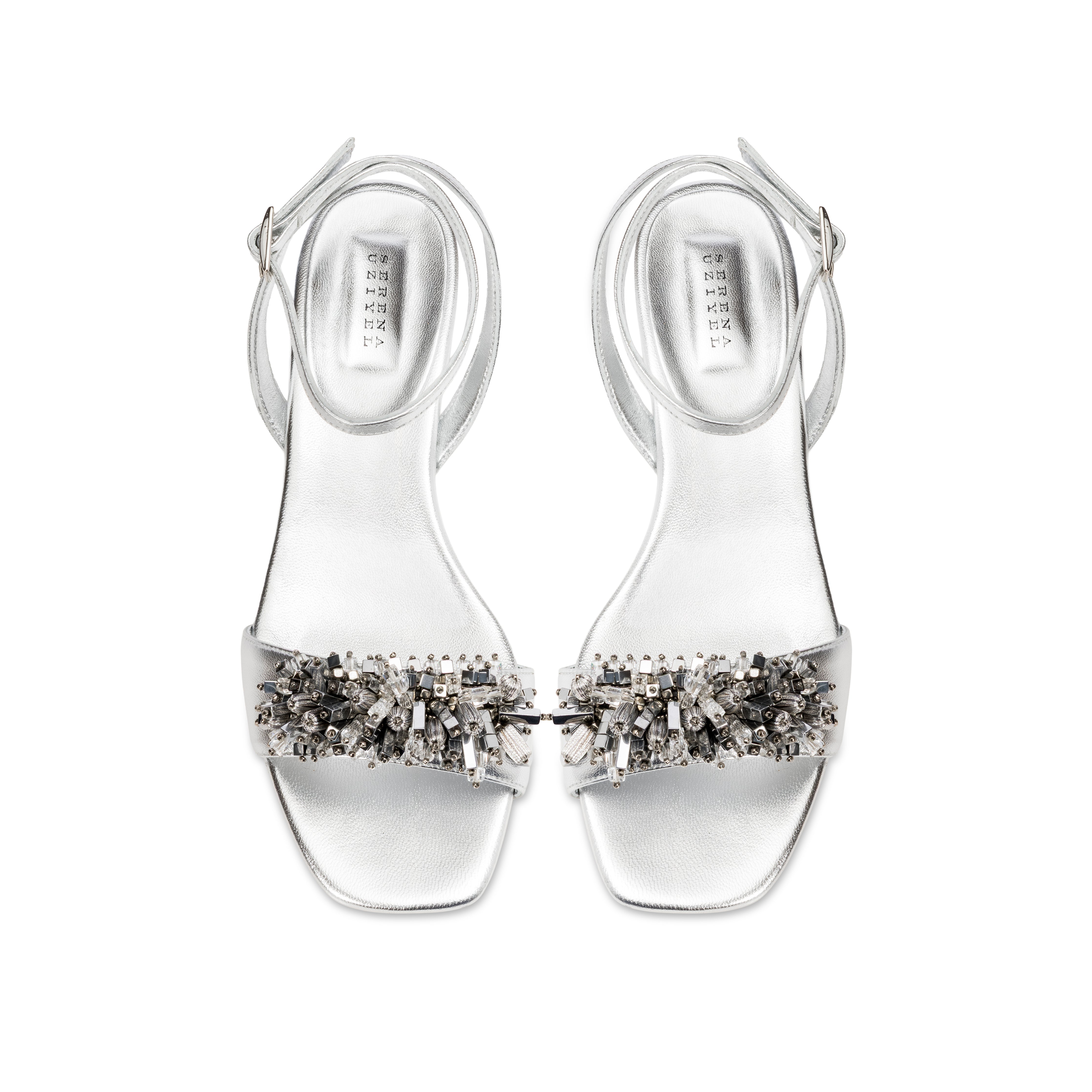 Crystal Silver Kısa Topuklu Sandalet