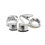 Crystal Silver Kısa Topuklu Sandalet