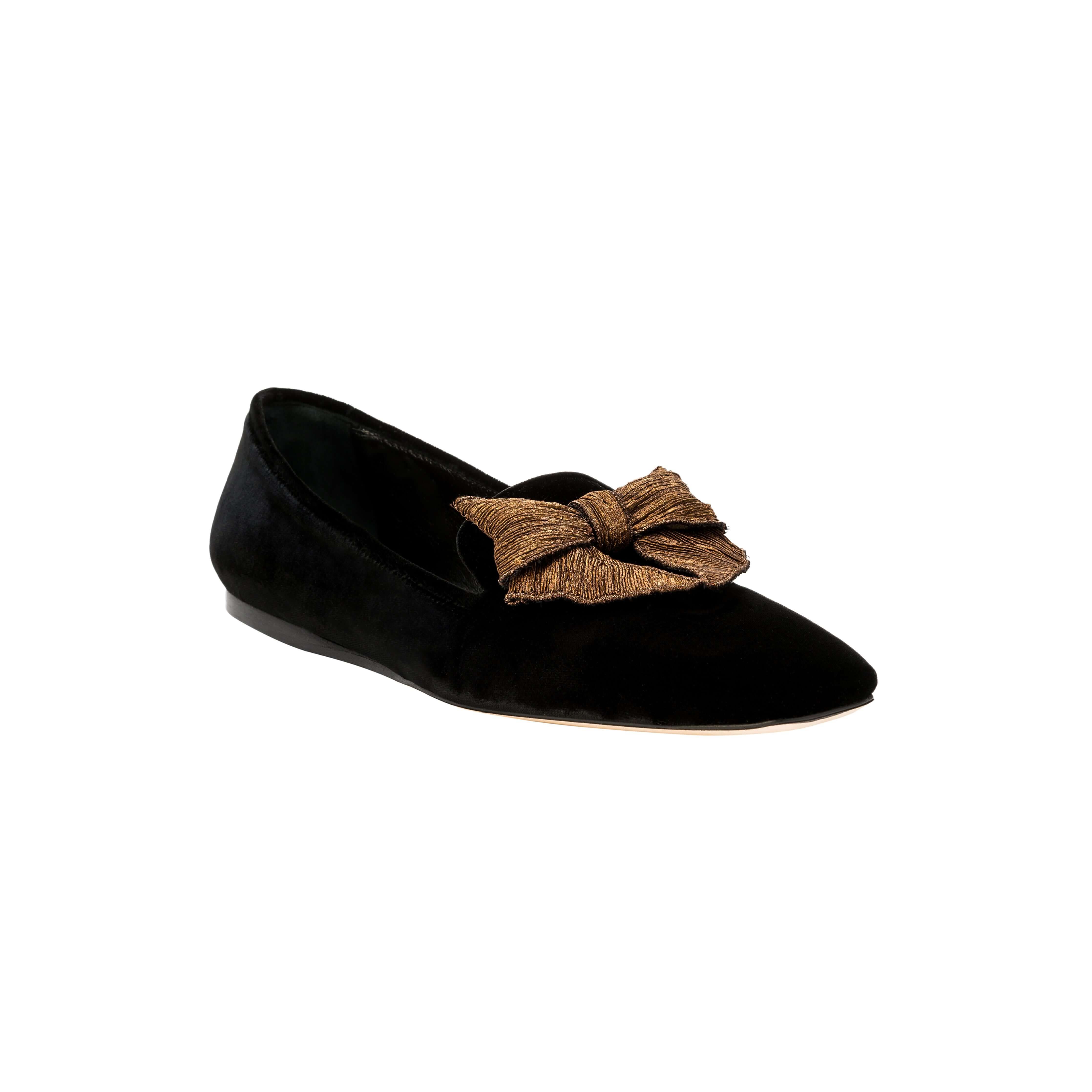 Fiocco Siyah Kadife Loafer