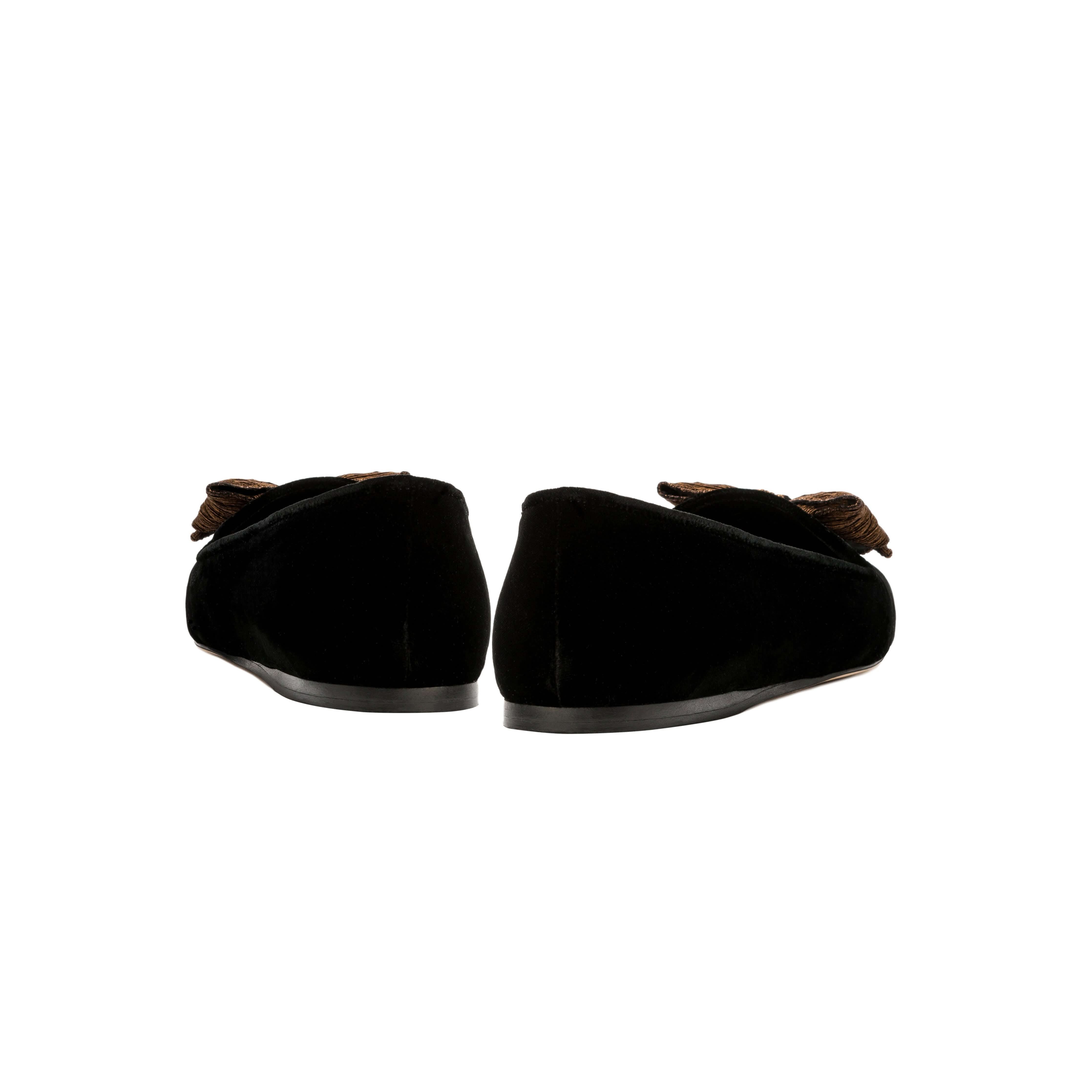Fiocco Siyah Kadife Loafer