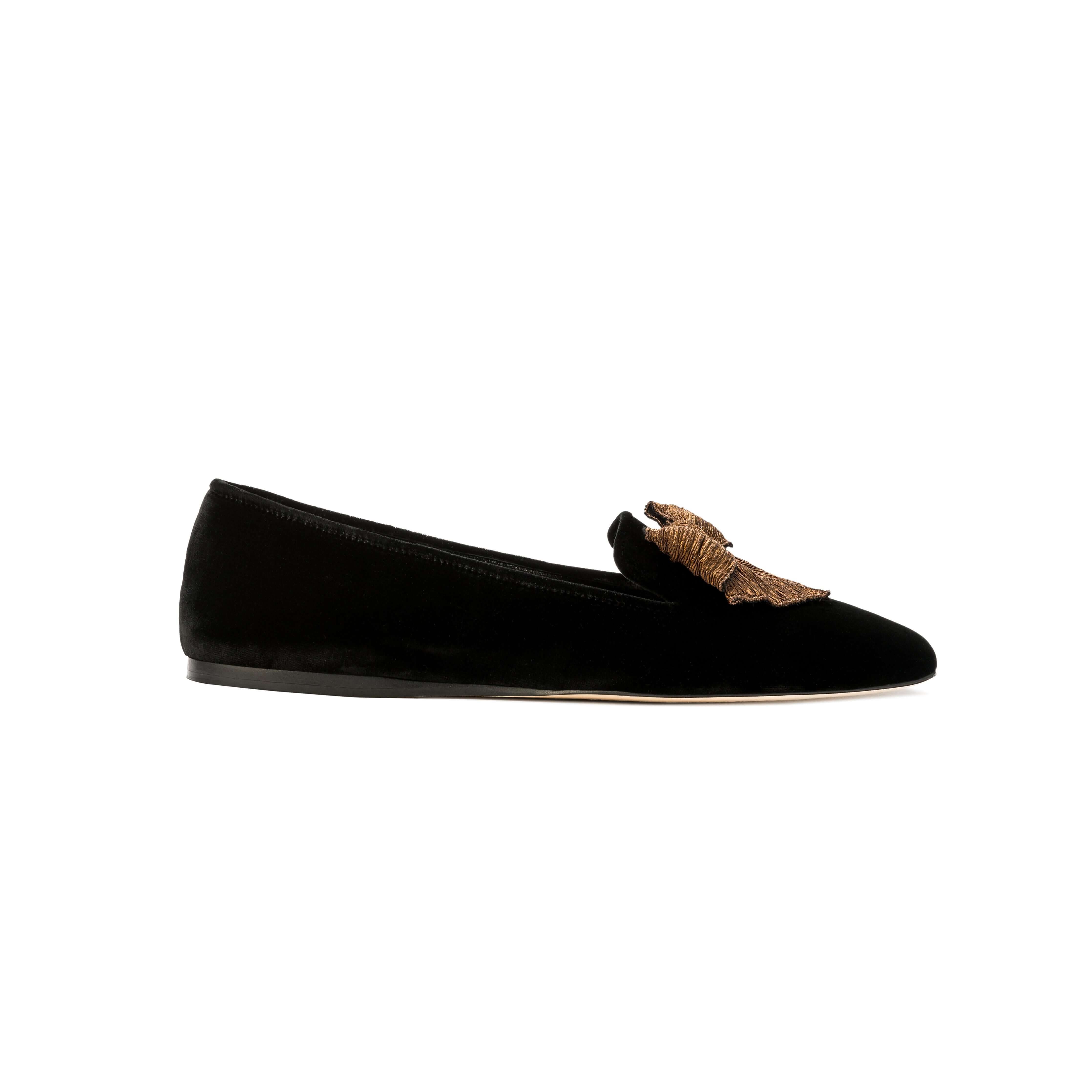 Fiocco Siyah Kadife Loafer