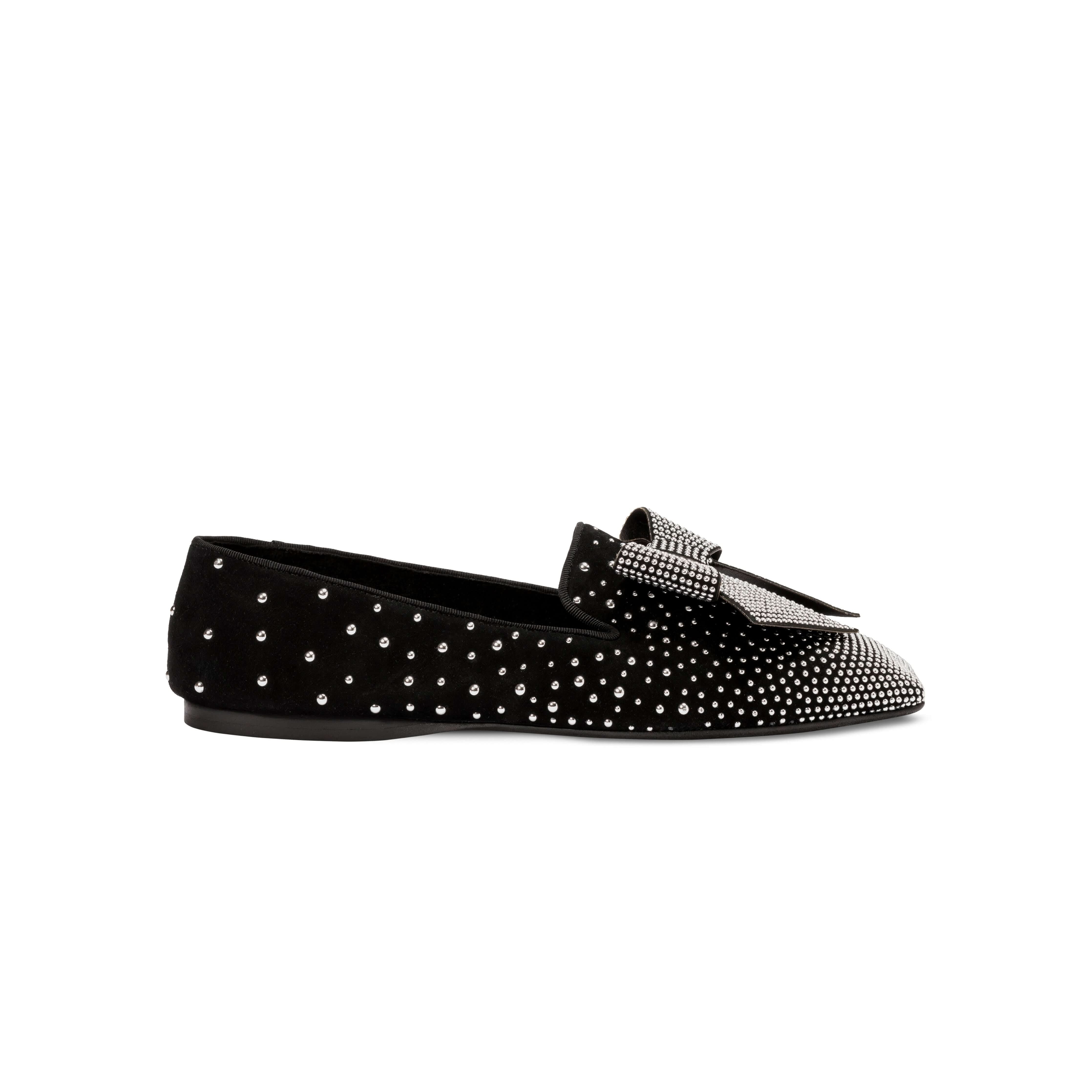 Fiocco Siyah Süet Zımbalı Loafer