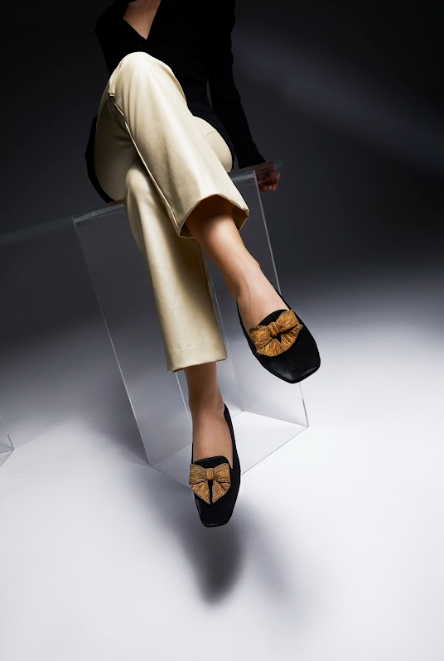 Fiocco Siyah Kadife Loafer