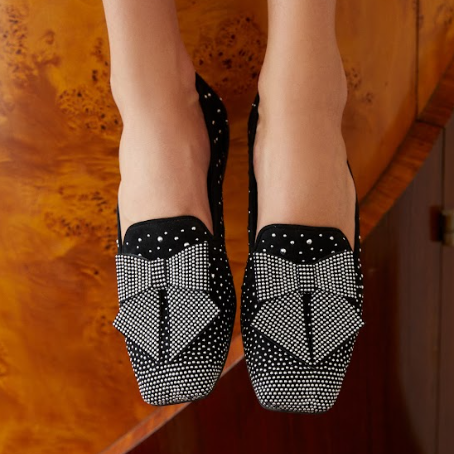 Fiocco Siyah Süet Zımbalı Loafer