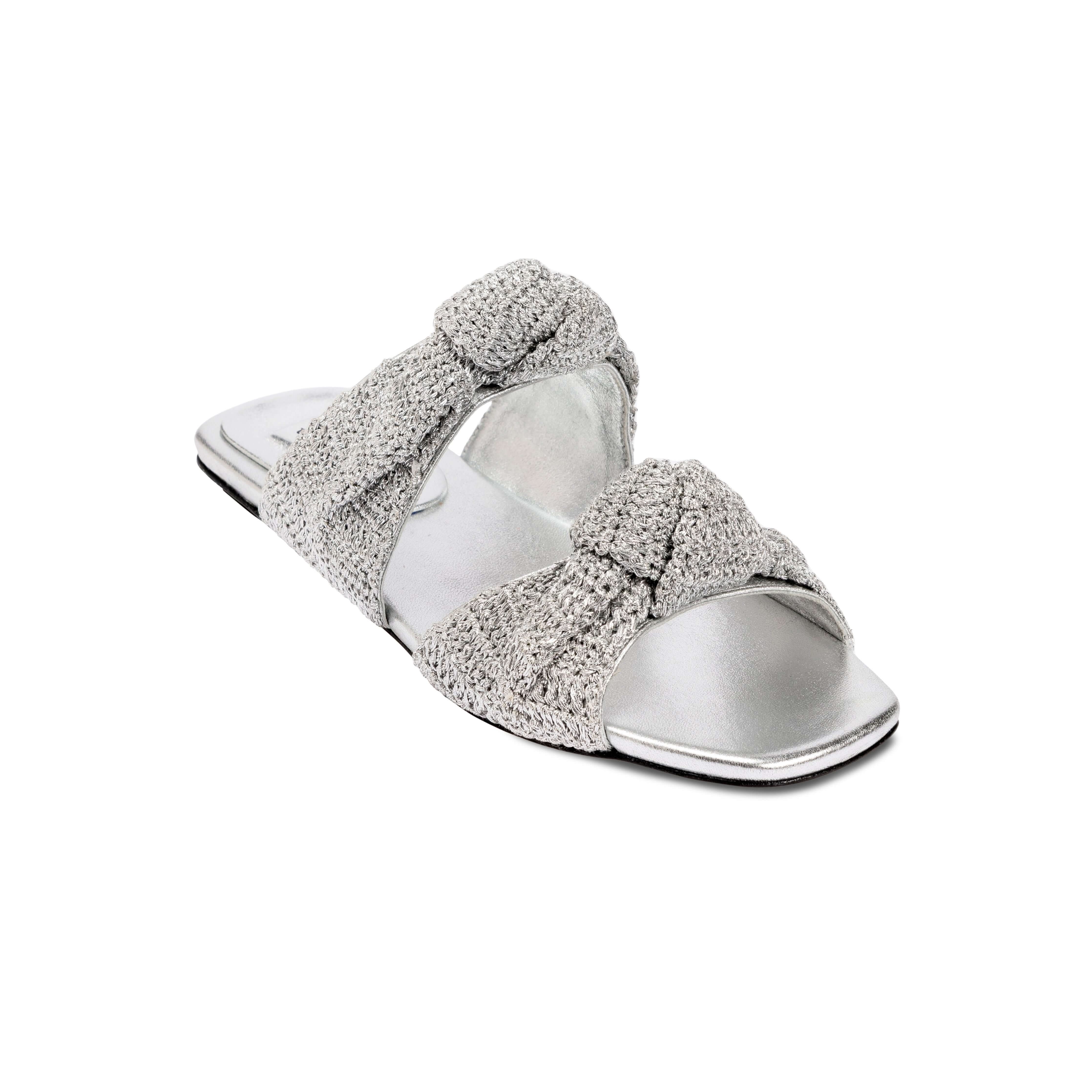 Rhea Silver Çift Bantlı Terlik