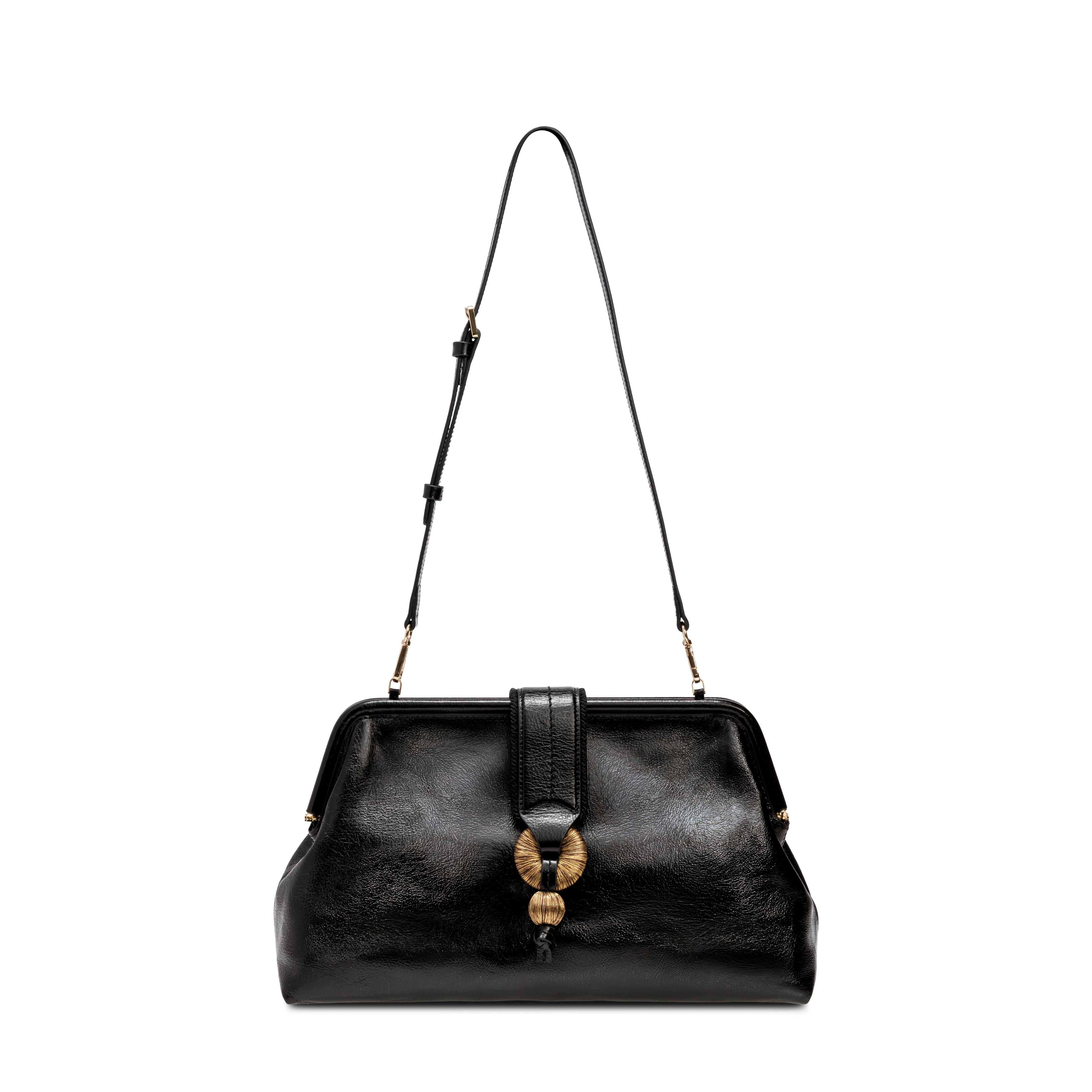 Boho Chic Siyah Medium Pouch Çanta