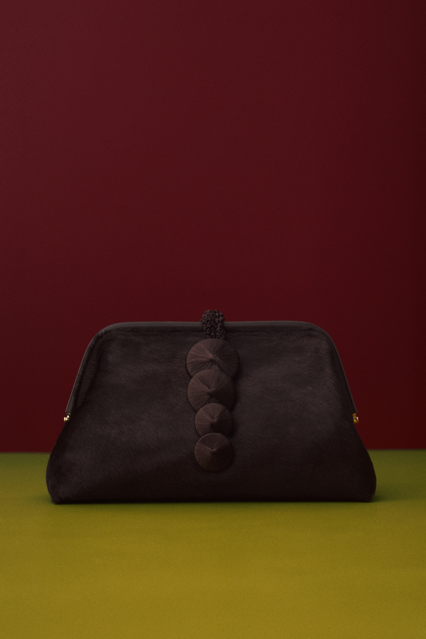 Alessa Acı Kahve Pony Deri Pouch Çanta